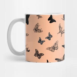 Butterflies on a Peach Background Mug